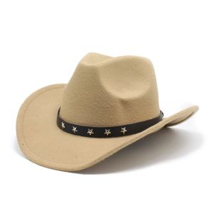 Ull fedora hatt för kvinnor män krökta brim western cowboy hatt filt jazz cap bröllopskyrka klänning hattar chapeu feminino