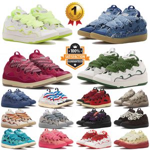 Schnürgummi-Gummi-Laobers Leder Bordstein Sneaker Männer Frauen Designerin Kleidungsschuhe Nappa in 90er Jahren flach geprägte Kalbskalfkelchen Low luxury Outdoor Walking Runners