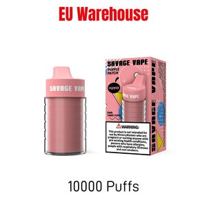 Savage Vapes VAPER DESECHABLE PUFF 10000 10K Puffs 25 ml einstellbare Luftströmung E CIGS VAPER 2% 3% 5% 10 Aromen vorgefüllte Karren Geräte -Mesh -Spule 650mAh Batterie