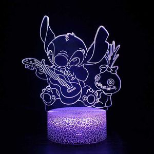 Nachtlichter süßer 3D -Nachtlicht Kawaii Animation Cartoon Kaninchen Augenschutz wiederaufladbarer Tisch Licht Schlafzimmer S24520991