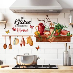 Wallpapers 30 90cm Creative Kitchen Background Sticker Room Restaurant Decorative Mural Wall Home Decor Ms4373