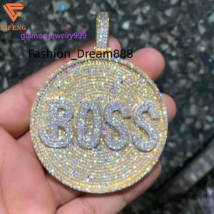 Fine jewelry Product Fashion Hip Hop Diamond pendant gold plating big heavy Letter iced out Hand Inlaid Moissanite Pendant
