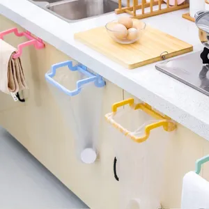 Kitchen Storage Trash Rack Garbage Bag Holder Towel Cupboard Door Back Rubbish Hanging Organizer