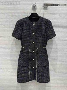 مصمم فساتين المدرج الجديد في فصل الشتاء طباعة تويد فستان العلامة التجارية نفس النمط Sundress H7636dy