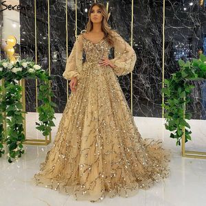 2023 Vestidos de bola de lantejoulas de luxo vestidos de baile vestidos de renda com corça