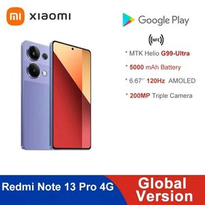 글로벌 버전 Xiaomi Redmi Note 13 Pro 4G 스마트 폰 6.67 ''8GB RAM 256GB ROM 충전 5000mah