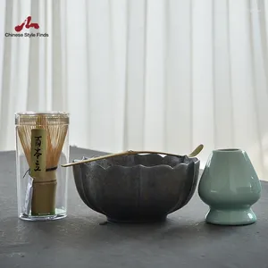 Teaware Sets Tea Set Traditional Matcha Natural Bamboo Whisk Ceremic Bowl Holders Japanese Drinkware