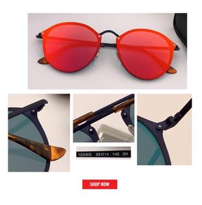 Новая модная тенденция Blaze Round Style Солнцезащитные очки Vintage Retro Brand Design Color Mirror Sun Glasses Women Oculos de Sol Flash Lens 9705895