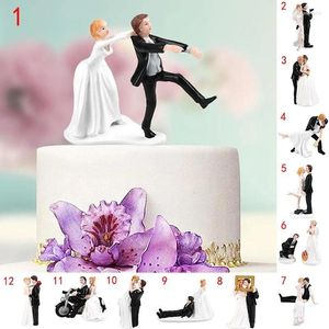 Festive Supplies 1pcs Elegant Resin Bride Groom Cake Topper For Wedding Engagement Party Figurine Gift Decoration