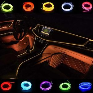 Other Interior Accessories 1M2M3M5M car interior lighting LED strip decoration flexible EL wire neon light strip used for automatic DIY ambient lights with USB driv