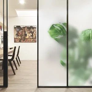 Fensteraufkleber Grüne Pflanze Frosted Muster statischer Glasfilm Custom Badezimmer Toilettenküche Dekoration