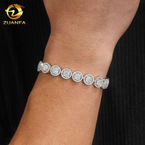 Okrągły kształt łańcucha linków kubańska S925 Biżuteria rapera 10 mm Moissanite Cuban Link Diamond Moissanite Bransoletka dla kobiet i mężczyzny