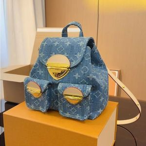 Denim Back Pack Designer väskor äkta läder ryggsäck kvinnliga skolans ryggsäckar klassiska damer messenger väskor urmkq