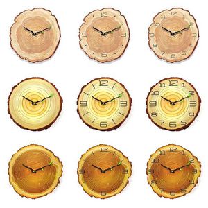 Wall Clocks Nordic Vintage Wooden Wall Clock Modern Design Vintage Rustic Retro Clock Home Office Cafe Decoration Art Large Wall Watch