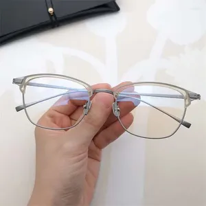 Solglasögon ramar japanska titan handgjorda datorkvinnor glasögon ultralight gafas kj-26 kvadrat myopia recept glas ramar ram män