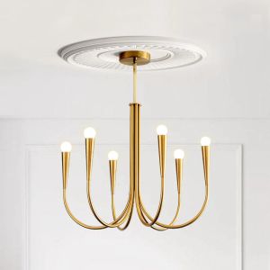 Lâmpadas penduradas da vela da sala de estar para teto de estilo francês pingente preto Light Luxury Ledelier Room Decor