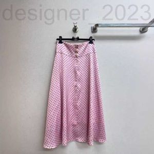 Two Piece Dress Designer 24P Spring/Summer Pink Black Polka Dot Print Letter One line Neck Open Back Strap+Half Skirt WD02