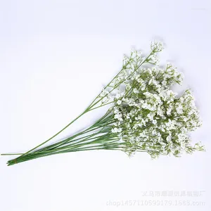 Декоративные цветы 1 шт. Ряды Дыхая искусственное с стеблем Gypsophila Real Touch для свадебной вечеринки дома украшение сада