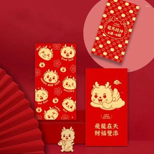 ギフトラップ6PCS 2024中国ドラゴンイヤーレッドエンベロープクリエイティブ漫画春祭り誕生日結婚式ラッキーマネーエンベロープパケット