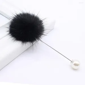 Spille 1 pc Piclo pelliccia per capelli gravi spille perle per le donne pompon coreano piercing bavaglio dignit di gioielli