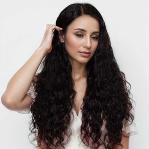 Populär peruk kvinnlig majsskägg Långt lockigt hår perukhuvud set peruk curly peruk