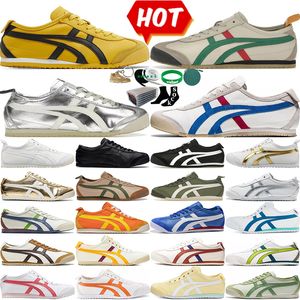 Z Box Onitsukas Tiger Mexico 66 Sneakers Męskie damskie buty Casual Buty Usuwanie TUKUTEN KILL BILCH BIRCH BIAŁY Różowy Chrome Srebrny Sports Trenerów na zewnątrz