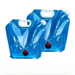 Bottiglie d'acqua da 10 litri da campeggio in plastica morbida mezza mappa di stoccaggio blu per sacche di piega da esterno Ruoto valvola di grande capacità di grande capacità