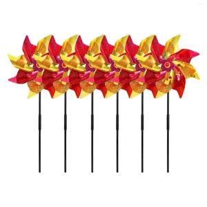 Decorazioni da giardino da 6 pezzi Rinners per mulino a vento arcobaleno Pinwheel per deterrente uccello decorativo deterrente laser cortile decorativo bambino outdoor