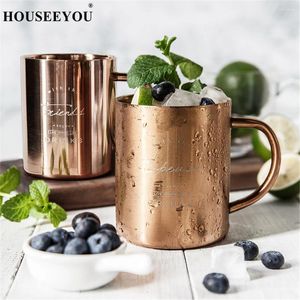 Muggar Houseeyou Copper Plating Style Coffee Mug Cocktail Chilled Beer Milk Water Cola Tea Travel Home Office Bar Drinking Tool