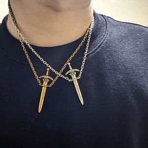 Hänge halsband designer klassisk vintage strass svärdhängen halsband lyxiga smycken för fest