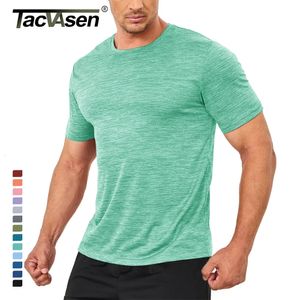 Tacvasen Summer Quick Dry T-shirts Mens da corsa magliette a manica corta Atleta Elastico Elastico Allegato di abbigliamento sportivo Tops casual all'aperto 240513