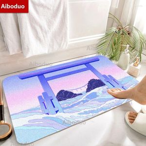 Bath Mats Aiboduo 50x80cm Mat Japanese Style Badrumset Kawaii Girly Non -Slip -Door Room Soft golvmatta