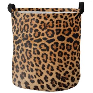 Tvättpåsar Leopardtryck fällbar korg stor kapacitet hämma smutsig klädförvaring arrangör Kid Toy Sundries väska