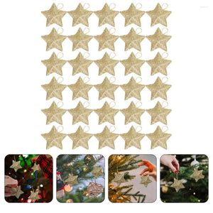 Figurine decorative da 30 pezzi in miniatura pentagramma dell'albero di Natale decorazione per il pendente di plastica in plastica oro