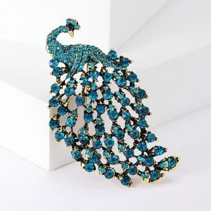 Brooches Fully Rhinestone Peacock Bird Brooch Fashionable And Elegant Coat Pin Jewelry Accessories Gifts