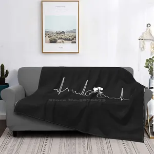 Blankets Cycling Heartbeat Design Funny Cute Bicycle Bike Rider Gift Air Conditioning Soft Blanket Neck Face Car