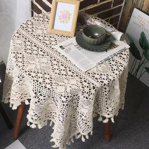 Bordduk Lacey Vintage Wedding Tassel för dukar virkad dekor matsektangel/rund kaffekåp