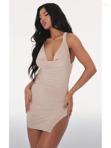 カジュアルドレスサマーファッションセクシーな女性用ワンピースドレス低い胸の開いた短いinsスタイル