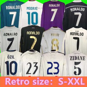 Fotbollströjor riktiga retro madrids tröja långärmad fotbollskjortor Guti Ramos Seedorf Carlos 10 11 12 13 14 15 16 17 Ronaldo Zidane Raul 00 01 02 03 04 05 06 07 Finals Kak