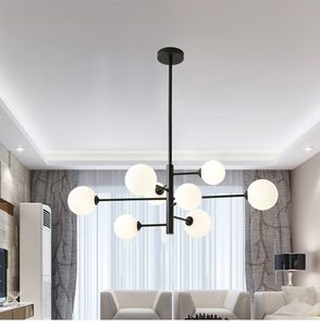 Nordic Led Ceiling Chandelier Milky White Clear Soot Amber Glass for Bedroom Table Dining Living Room Pendant Lamp Decor Fixture