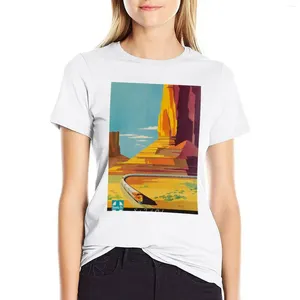 Женские Polos Santa Fe Vintage Travel Poster Tops Tops Graphics Женская одежда