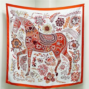 Fashionabla stor halsduk Twill Silk Section Scarf Mulberry Silk Scarf High-End sjal Matchning Box Storlek 140 cm Högkvalitativ