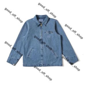 Carhartte Ceket Tasarımcısı Cahartt Ceket Vintage Yıkanmış Tuval Ceket Kavur Kartak Ceket İnce Boyalı Yama Ceketleri Dış Giyim Coats Denim Carhatt Ceket 588