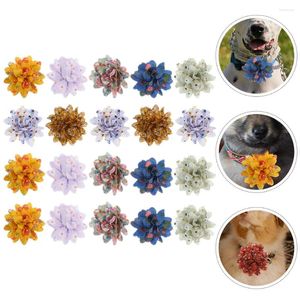 Dog Apparel 20 Pcs Bow Small Collar Pet Flower Ties Accessories Charms For Cat Lace Flowers Decor