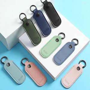 Förvaringspåsar U Disk Pouch Key Ring Holder USB Flash Drive Bag Pendrive Protective Cover PVC Leather Anti-Scratch Memory Stick Case