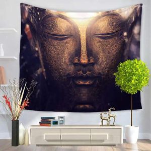 Wandteppiche Mandala Wandteppich Figur von Buddha bedruckter Wand Hanging Strand werfen Matte Hippie -Bettdecke Decke