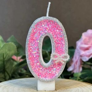 5pcs Kerzen funkelnd rosa Geburtstag Kerze Kindergeburtstag Kerzen erster Geburtstag Mädchen Party Dekoration Nummer Kuchen Topper