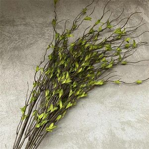 装飾的な花10 PCS人工雪の柳の枝44インチ床花瓶の長い茎