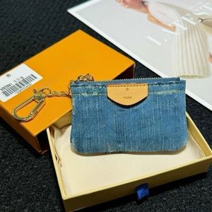 Designer di monete in denim Fashion Fashion Womens Mini Zipper Card Borse