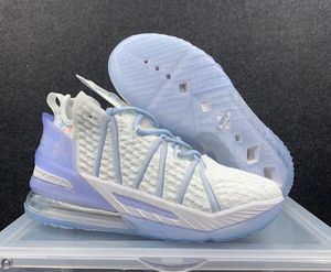 LEBRON 18 Blue Tint CW3156400 Black and Whood Gold Shoes Sandals Size US7US12 مع Box4913934